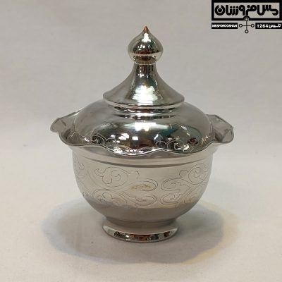 قندان مسی آبکاری کروم مدل راسمین