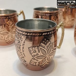 لیوان مسی الماس تراش مدل شیکول سایز 1 ست 6 تایی 10 |