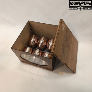 لیوان مسی الماس تراش مدل شیکول سایز 1 ست 6 تایی 12 |