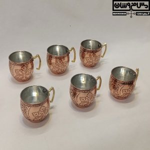 لیوان مسی الماس تراش مدل شیکول سایز 1 ست 6 تایی 18 |