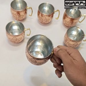 لیوان مسی الماس تراش مدل شیکول سایز 1 ست 6 تایی 5 |