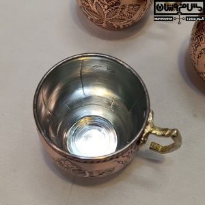 لیوان مسی الماس تراش مدل شیکول سایز 1 ست 6 تایی 8 |