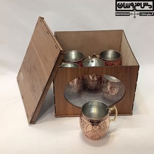 لیوان مسی الماس تراش مدل شیکول سایز 2 ست 6 تایی 13 |