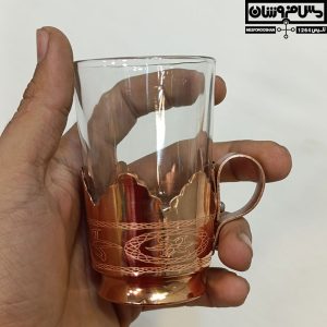 لیوان گالش مس و شیشه سایز 1 مدل ستار 1 |