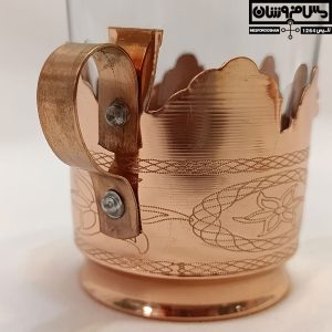 لیوان گالش مس و شیشه سایز 2 مدل ستار 12 |