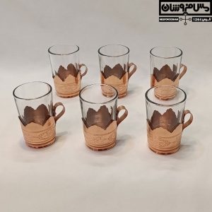 لیوان گالش مس و شیشه سایز 2 مدل ستار 4 |