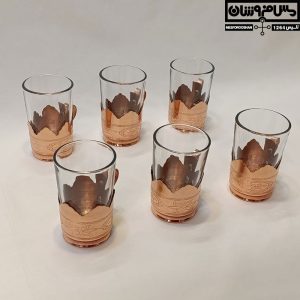 لیوان گالش مس و شیشه سایز 2 مدل ستار 7 |