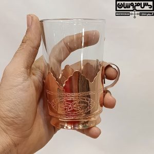 لیوان گالش مس و شیشه سایز 2 مدل ستار 9 |