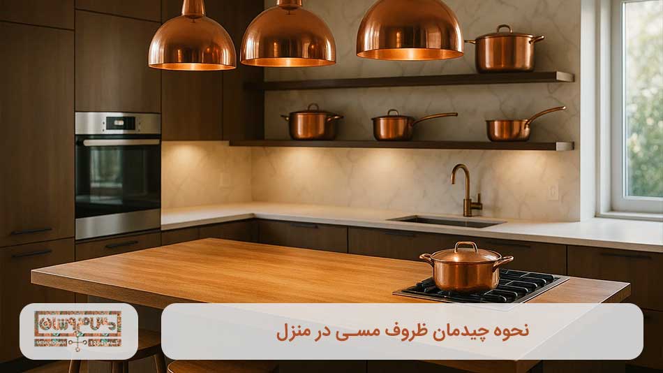 نحوه چیدمان ظروف مسی در منزل