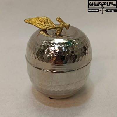 قندان مسی سیب کروم سایز ۱ مدل اپل با روکش آبکاری کروم، بدنه چکشی زنجان نانو شده، نمای اصلی محصول
