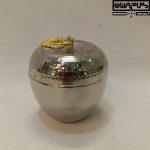 قندان مسی سیب کروم سایز ۲ مدل اپل، بدنه چکشی زنجان نانو شده و روکش براق کروم، نمای اصلی محصول