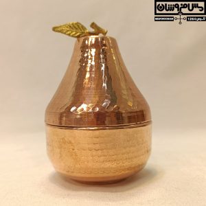 قندان مسی گلابی قرمز مدل گلاب 3 |