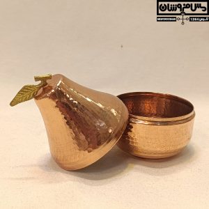 قندان مسی گلابی قرمز مدل گلاب 6 |
