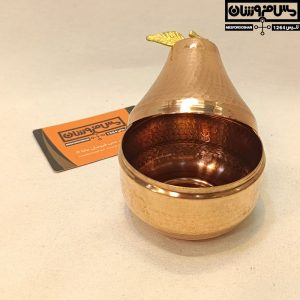 قندان مسی گلابی قرمز مدل گلاب 9 |