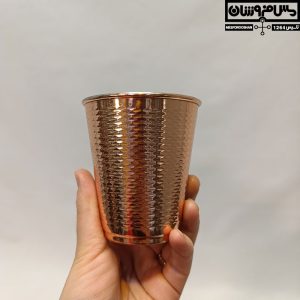 لیوان مسی چکشی مدل کوهرنگ، لیوان دوغ خوری سایز ۱ پارسیان از مس خالص مناسب پذیرایی