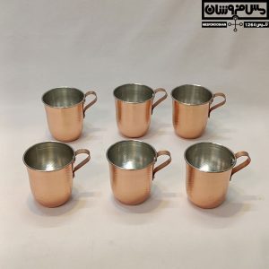 لیوان مسی چکشی زنجان ست۶ تایی مدل دنا 2 |