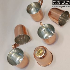 لیوان مسی چکشی زنجان ست۶ تایی مدل دنا 7 |