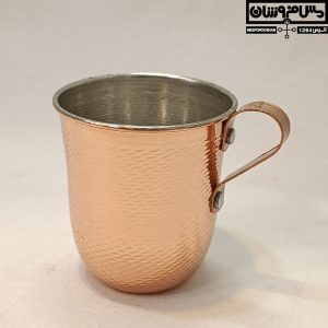 لیوان مسی چکشی زنجان مدل دنا، لیوان تخم مرغی متوسط حجم ۳۰۰ سی‌سی مناسب پذیرایی و هدیه