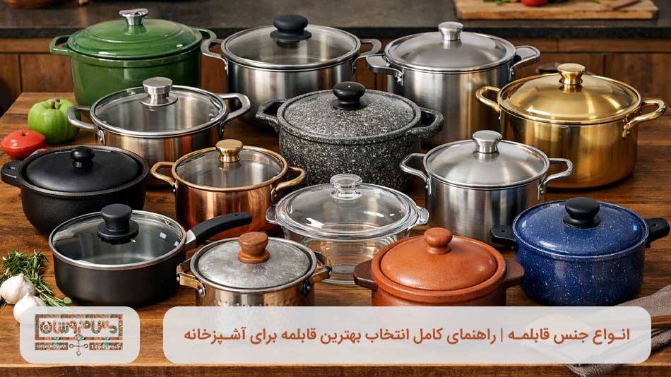 انواع جنس قابلمه | راهنمای کامل انتخاب بهترین قابلمه برای آشپزخانه