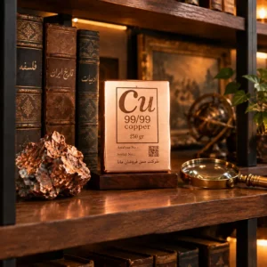 شمش مس 99 999 | 250 گرمی | مس فروشان 3 شمش مس 99 999 | 250 گرمی | مس فروشان 9999 percent pure copper ingot 250g decorative display تولید و فروش تخصصی انواع شمش مسی، فلزات رنگین، محصولات صنعتی و ظروف مسی. 3 شمش مس 99 999 کاربرد شمش مسی 250 گرمی در شلفهای دکوراتیو، کلکسیونهای شخصی، کتابخانهها و دکوراسیون
