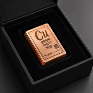 شمش مس 99/99% | 50 گرمی | مس فروشان 1 شمش مس 99/99% | 50 گرمی | مس فروشان 9999 percent pure copper ingot 50g office gift تولید و فروش تخصصی انواع شمش مسی، فلزات رنگین، محصولات صنعتی و ظروف مسی. 1 شمش مس 99/99% قیمت شمش مس 50 گرمی مدل مستطیلی برای هدیه سازمانی