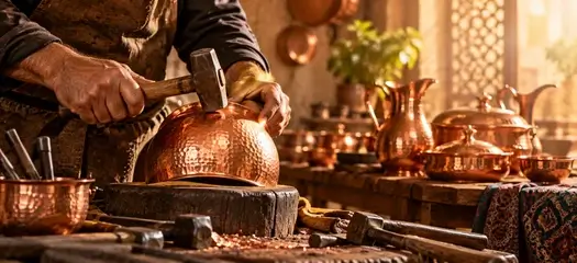 ظروف مسی دست ساز مس فروشان مانا