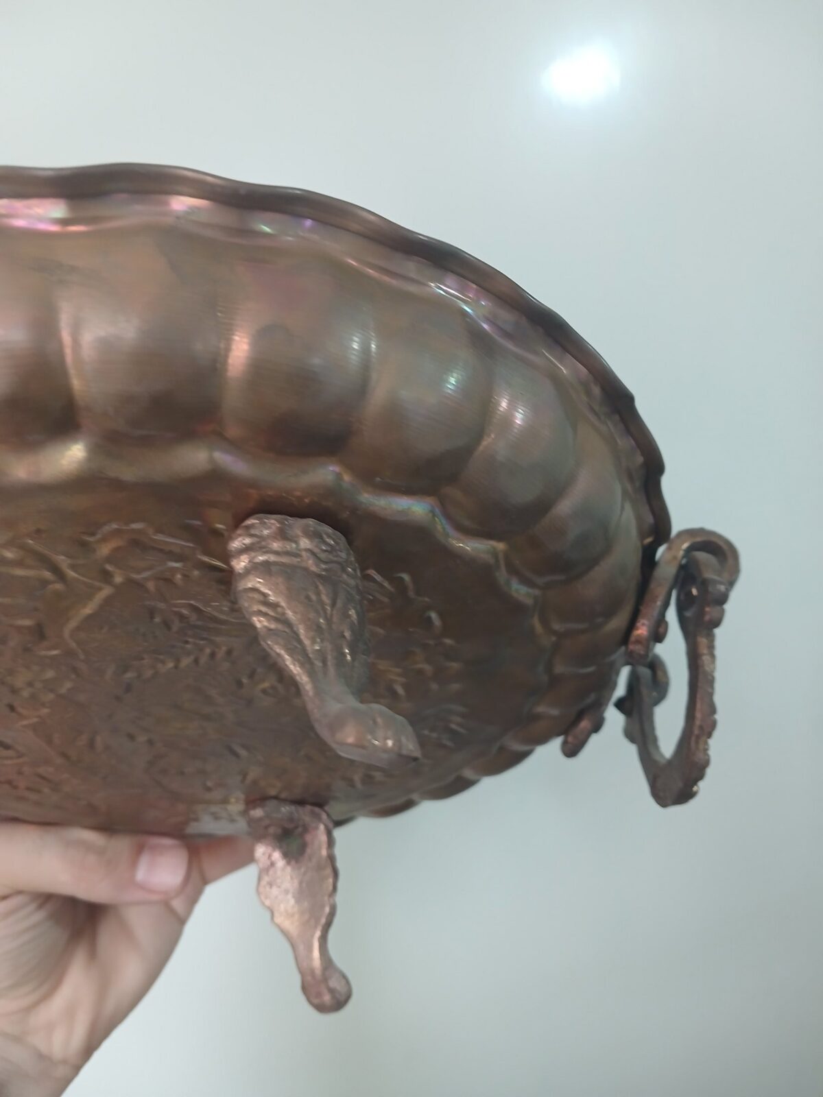 سینی پایه دار مسی